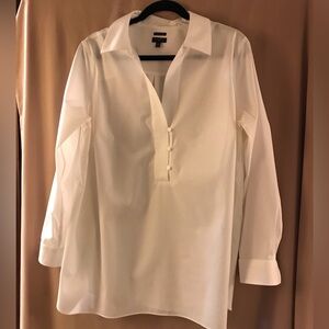 Talbots long sleeved white pullover blouse